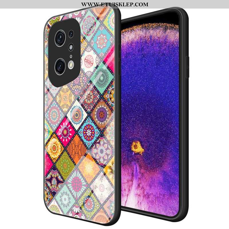 Etui do Oppo Find X5 Pro Patchworkowy Uchwyt Magnetyczny